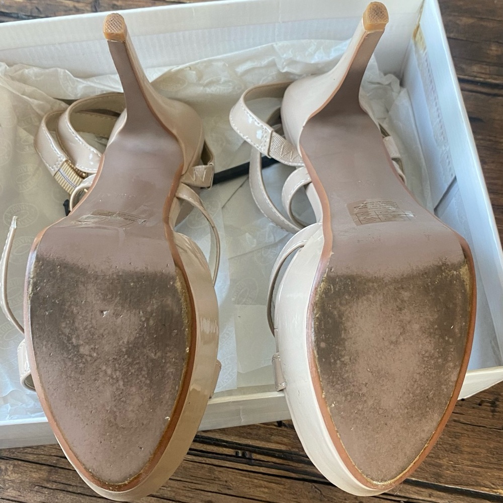 Touch Ups Patent Strappy Nude Platform Heels - Picture 9 of 11